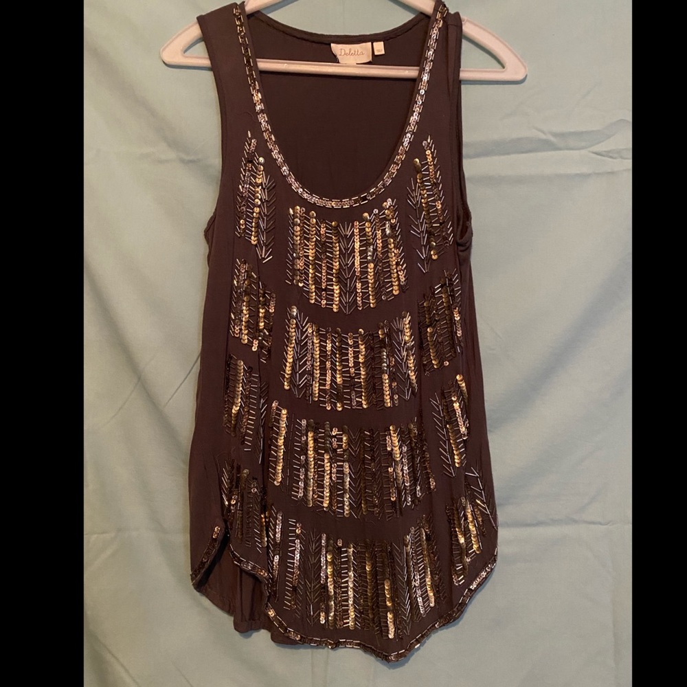 Anthropologie Deletta Beaded Shirt